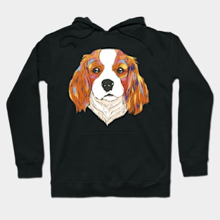 Colorful Cavalier King Charles Spaniel Watercolor Art Hoodie